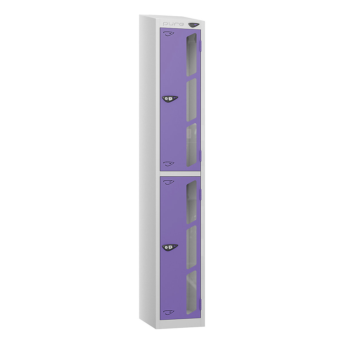 Pure Style Sloping Top Vision Panel Locker | Pearl Silver Bioshell | Carbon Zero Manufactured