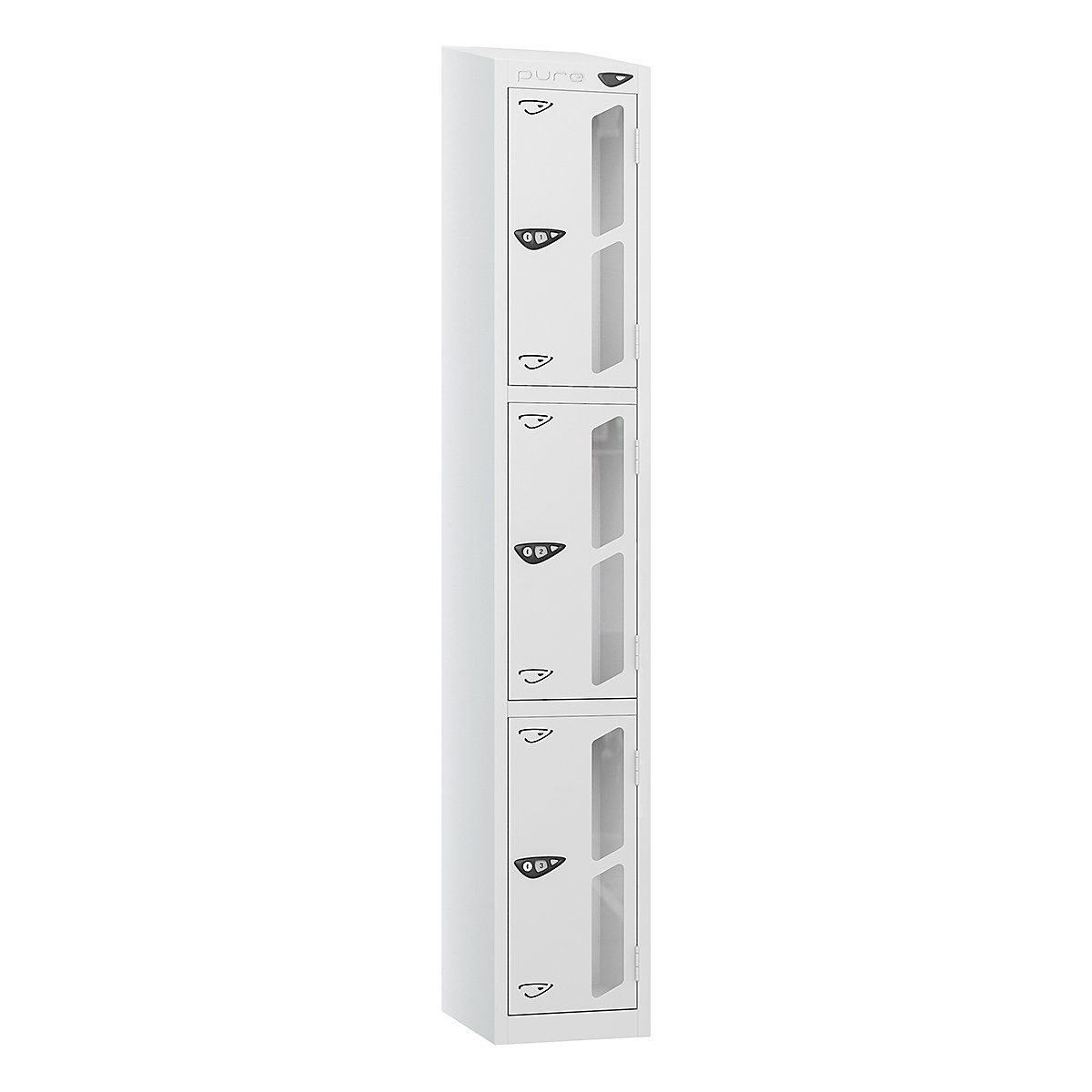 Pure Style Sloping Top Vision Panel Locker | Pearl Silver Bioshell | Carbon Zero Manufactured