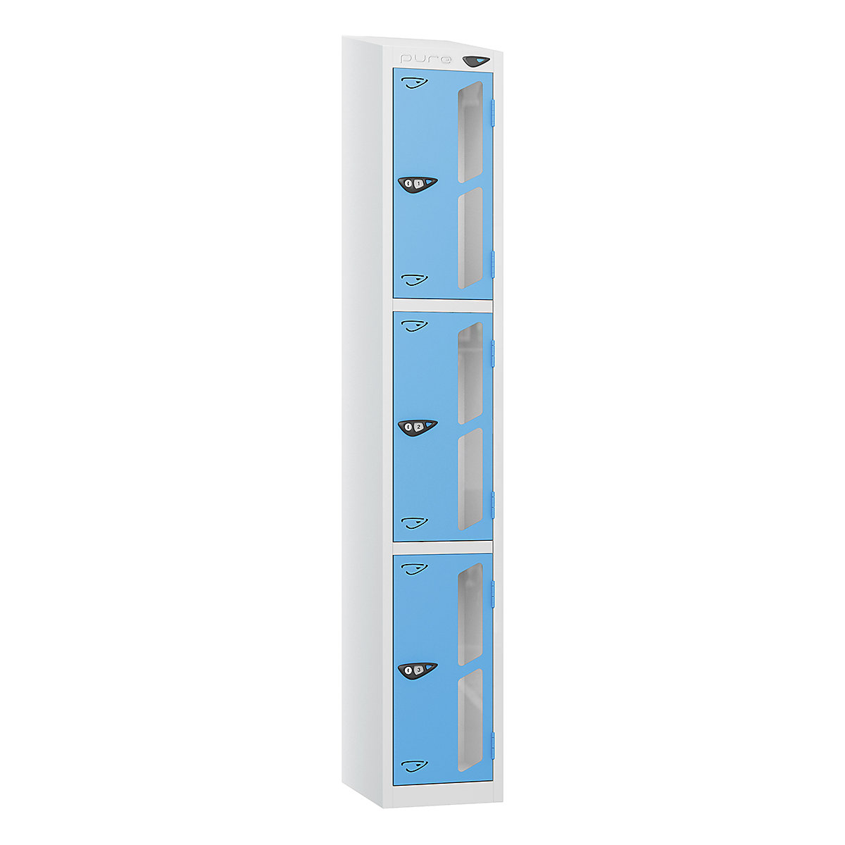 Pure Style Sloping Top Vision Panel Locker | Pearl Silver Bioshell | Carbon Zero Manufactured