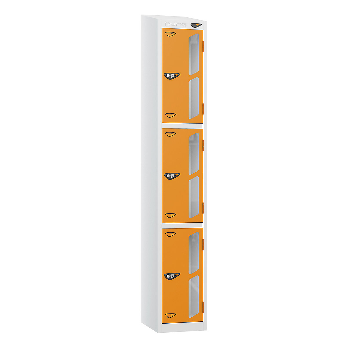 Pure Style Sloping Top Vision Panel Locker | Pearl Silver Bioshell | Carbon Zero Manufactured