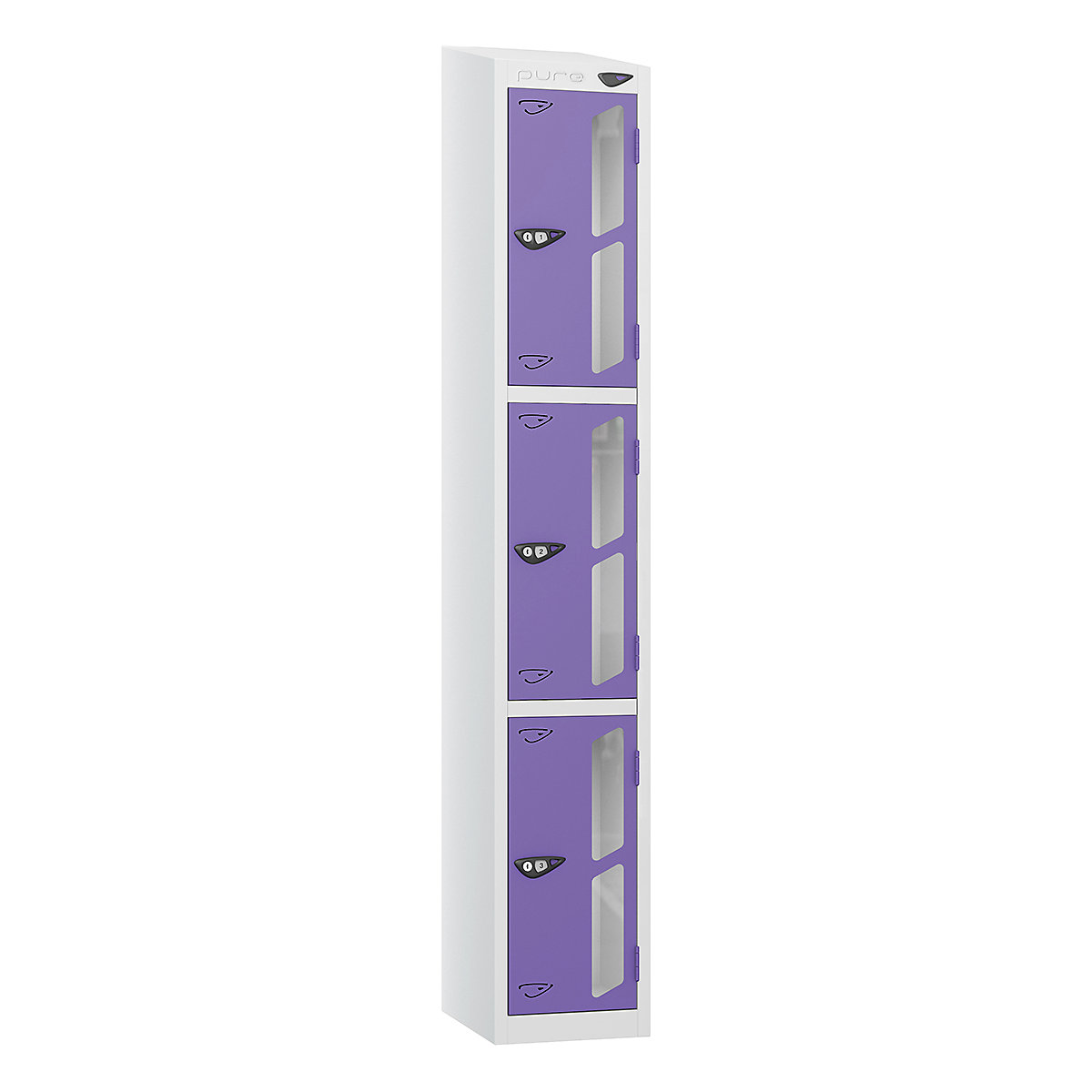 Pure Style Sloping Top Vision Panel Locker | Pearl Silver Bioshell | Carbon Zero Manufactured