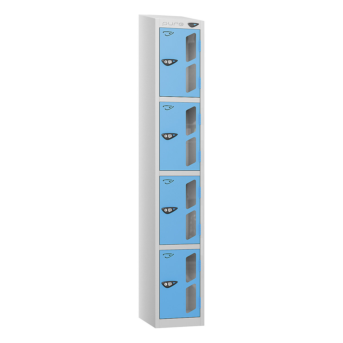 Pure Style Sloping Top Vision Panel Locker | Pearl Silver Bioshell | Carbon Zero Manufactured
