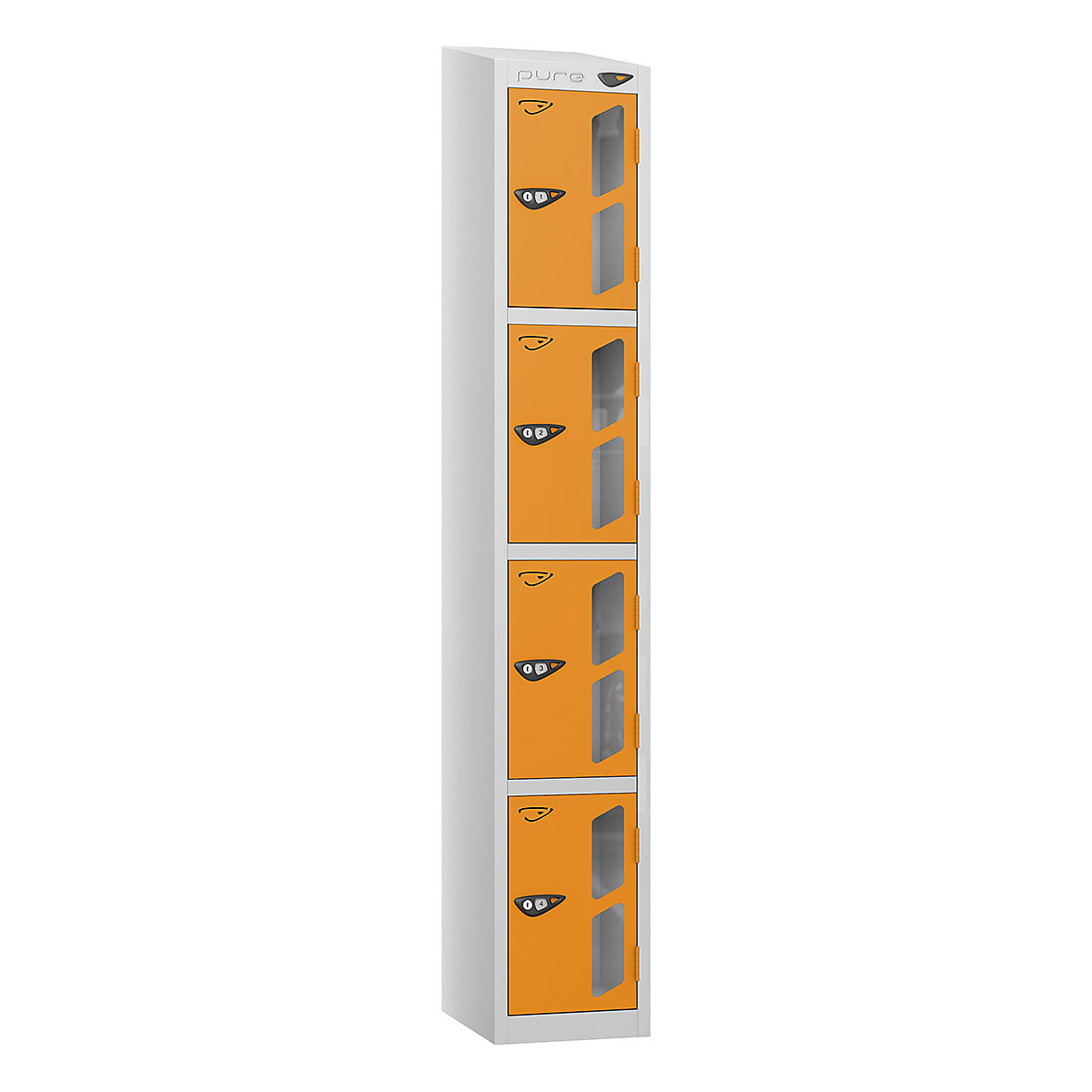 Pure Style Sloping Top Vision Panel Locker | Pearl Silver Bioshell | Carbon Zero Manufactured