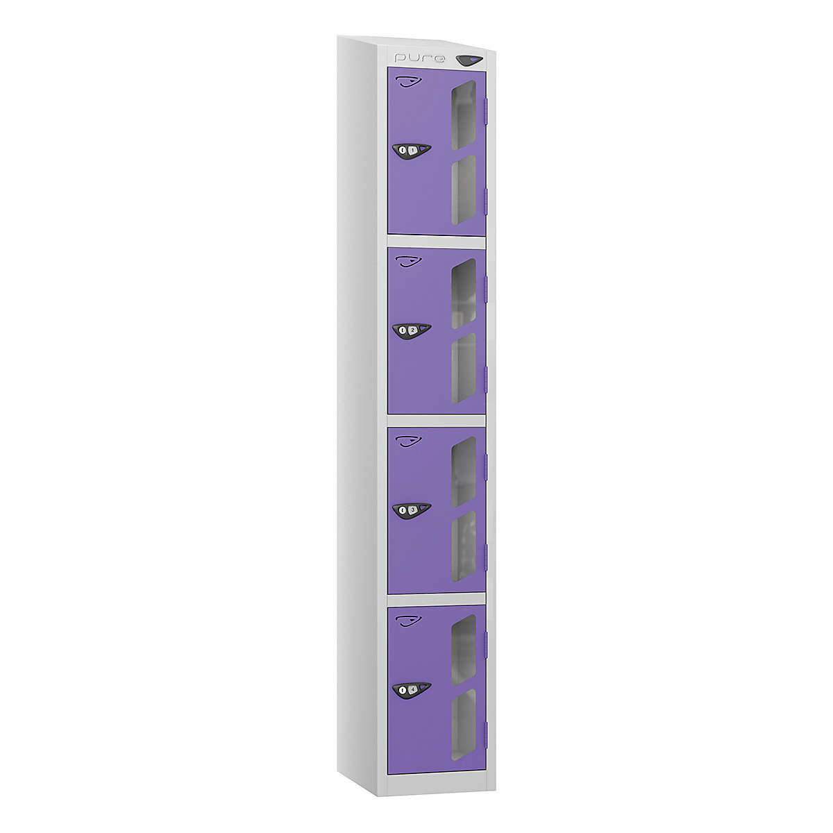 Pure Style Sloping Top Vision Panel Locker | Pearl Silver Bioshell | Carbon Zero Manufactured