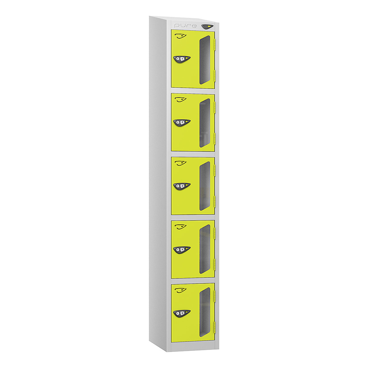 Pure Style Sloping Top Vision Panel Locker | Pearl Silver Bioshell | Carbon Zero Manufactured