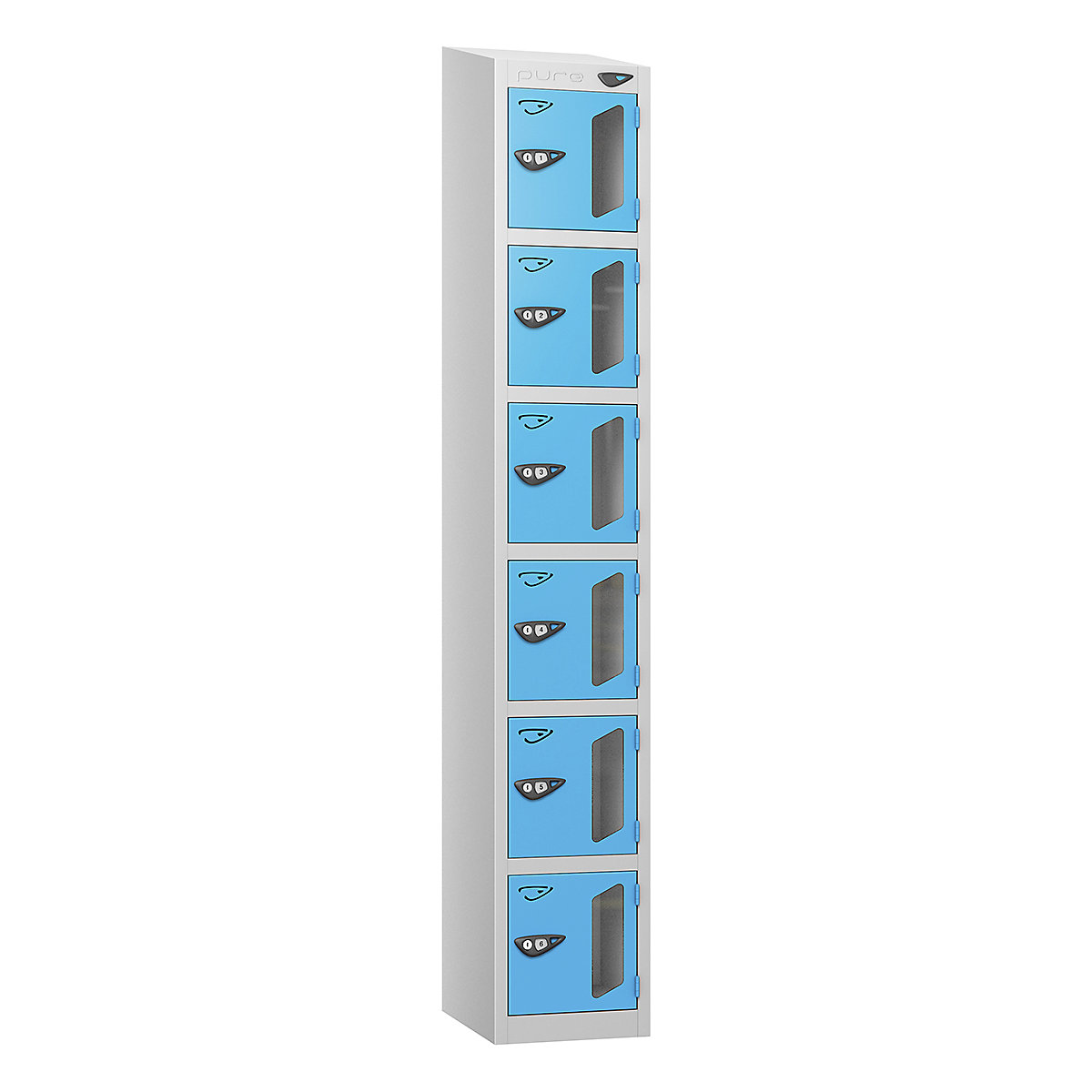 Pure Style Sloping Top Vision Panel Locker | Pearl Silver Bioshell | Carbon Zero Manufactured