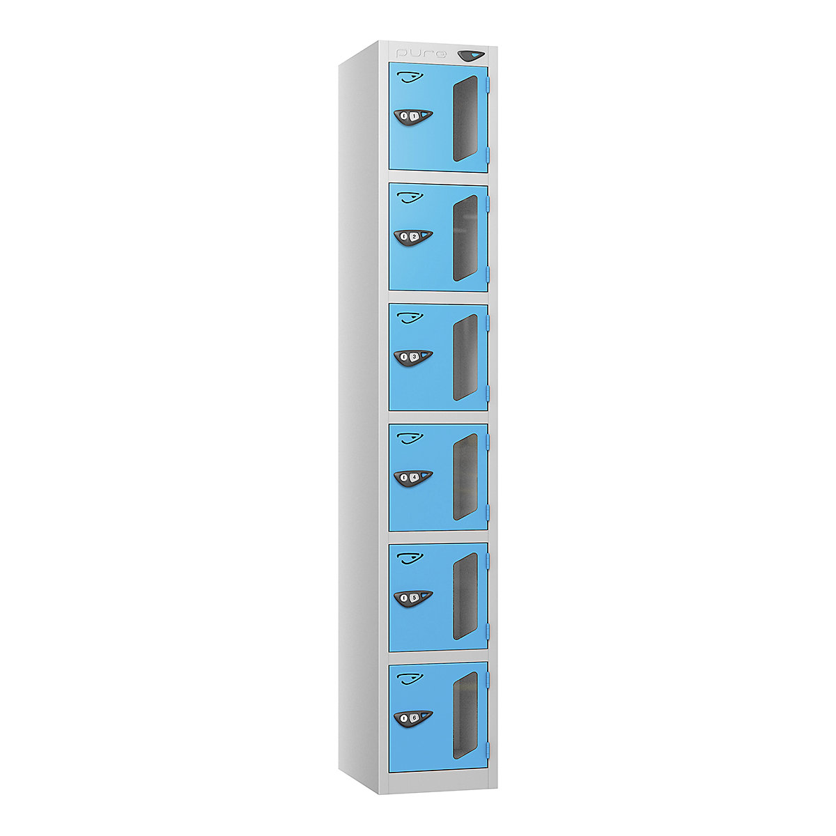 Pure Style Sloping Top Vision Panel Locker | Pearl Silver Bioshell | Carbon Zero Manufactured
