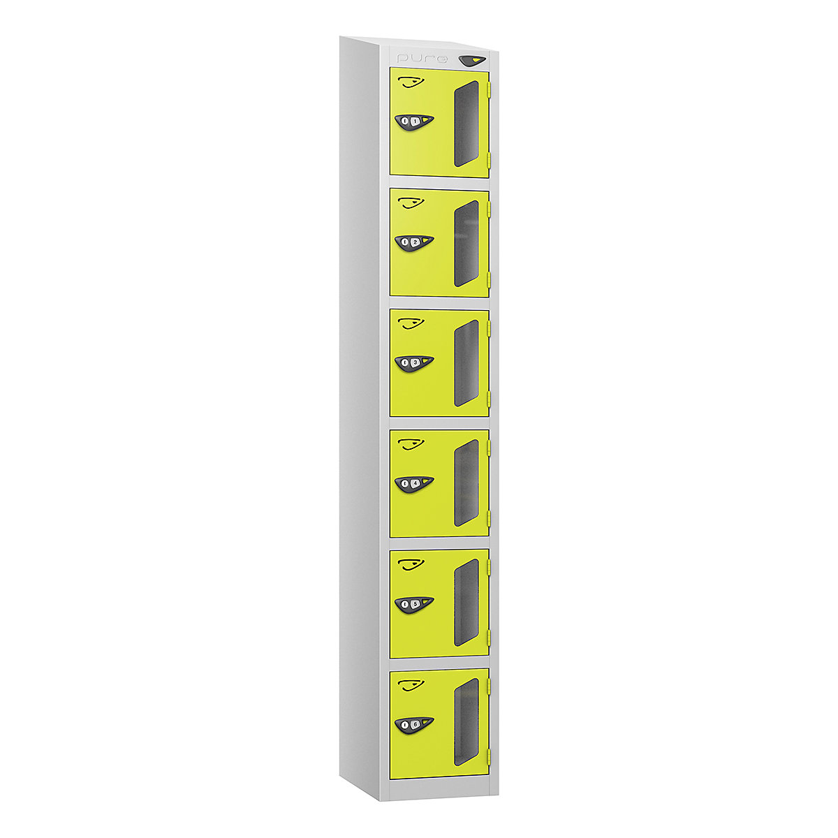 Pure Style Sloping Top Vision Panel Locker | Pearl Silver Bioshell | Carbon Zero Manufactured