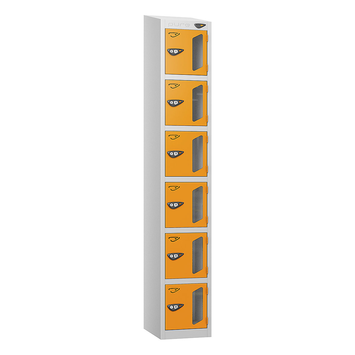 Pure Style Sloping Top Vision Panel Locker | Pearl Silver Bioshell | Carbon Zero Manufactured