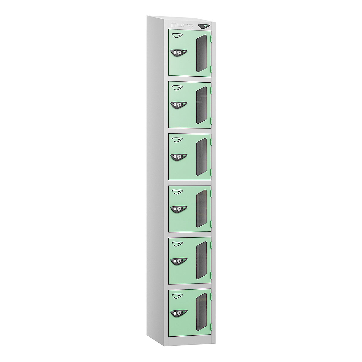 Pure Style Sloping Top Vision Panel Locker | Pearl Silver Bioshell | Carbon Zero Manufactured