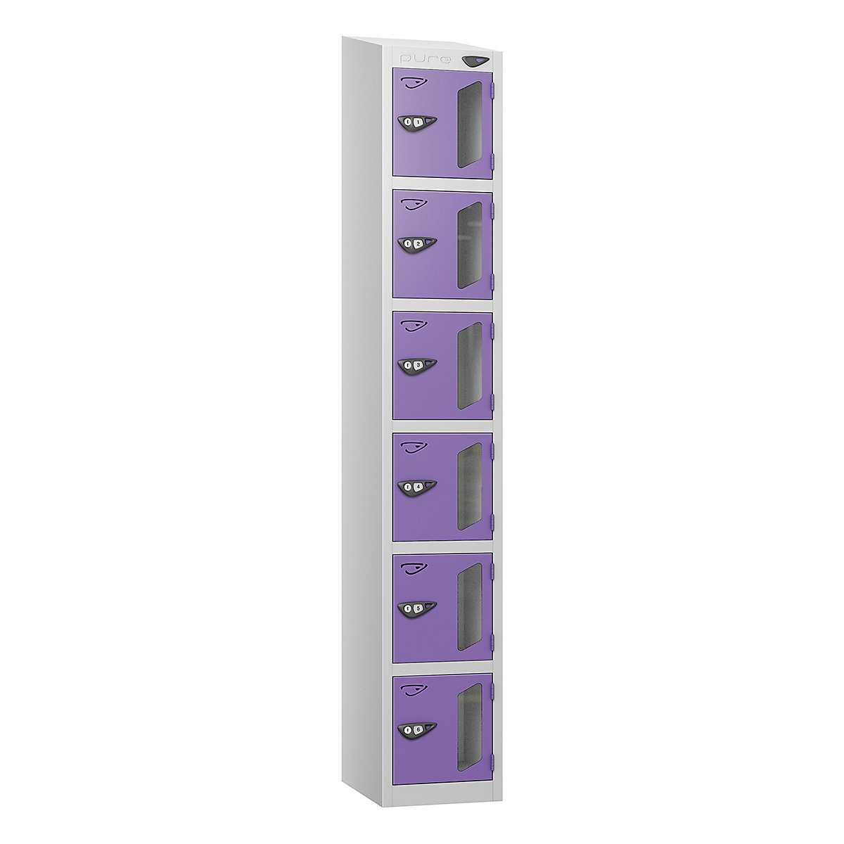 Pure Style Sloping Top Vision Panel Locker | Pearl Silver Bioshell | Carbon Zero Manufactured