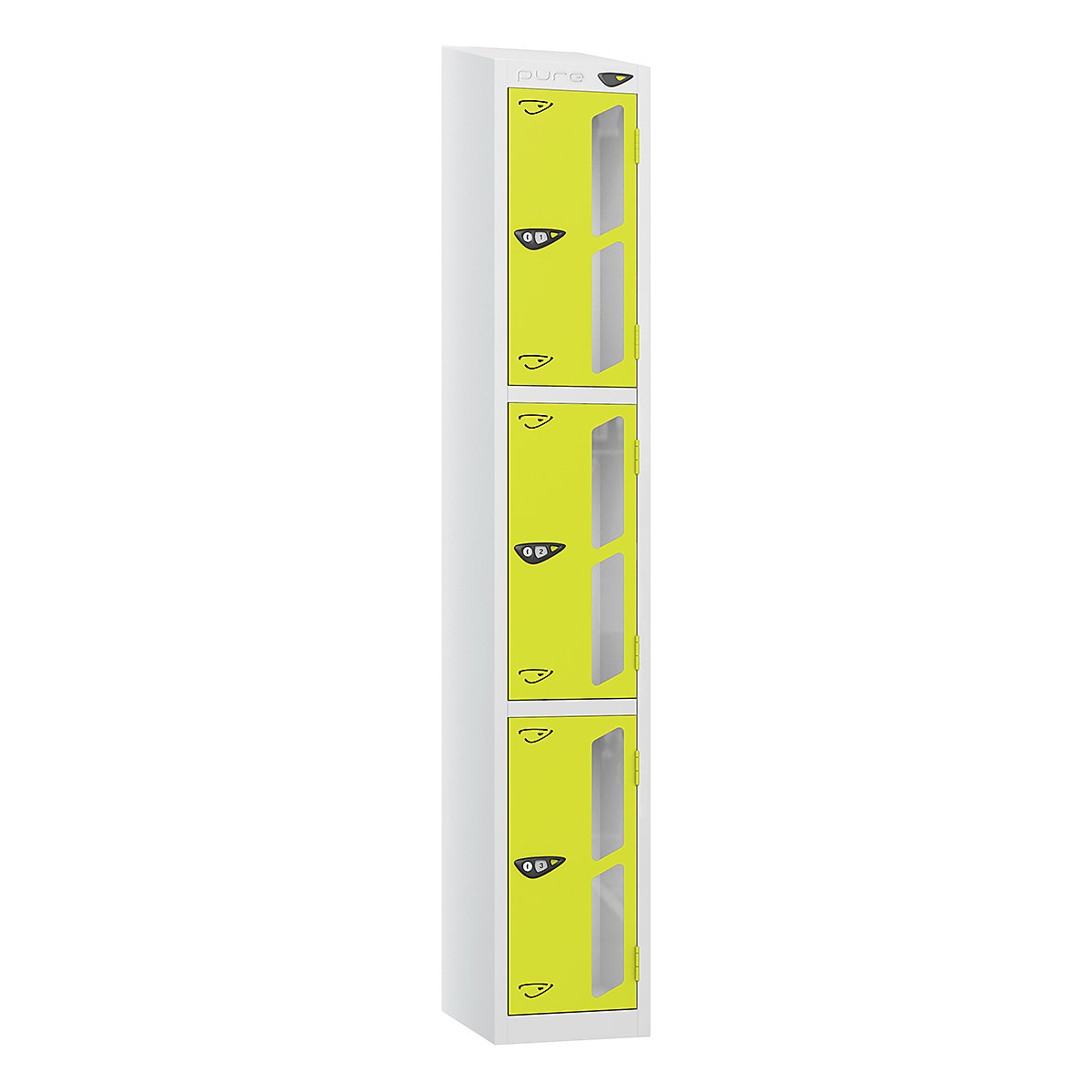 Pure Style Sloping Top Vision Panel Locker | Pearl Silver Bioshell | BiGDUG