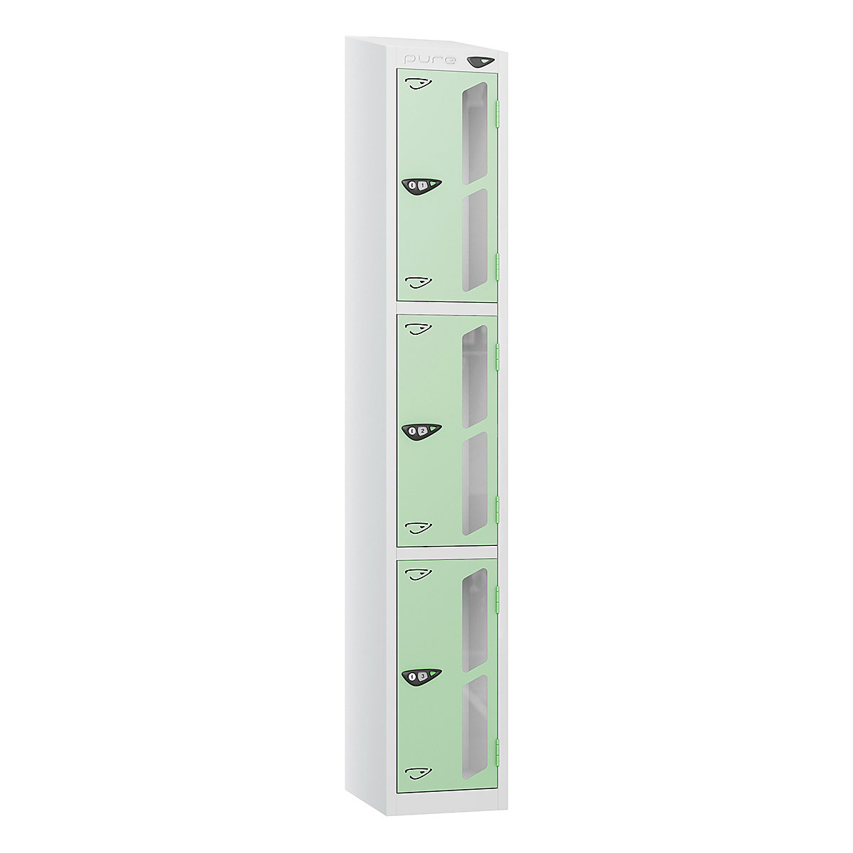 Panel Locker Pure Style Sloping Top Vision Panel Locker | Pearl Silver Bioshell | BiGDUG