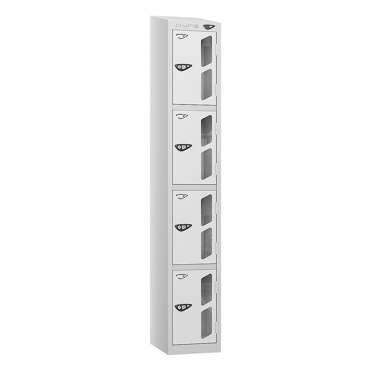 Pure Style Sloping Top Vision Panel Locker | Pearl Silver Bioshell | BiGDUG
