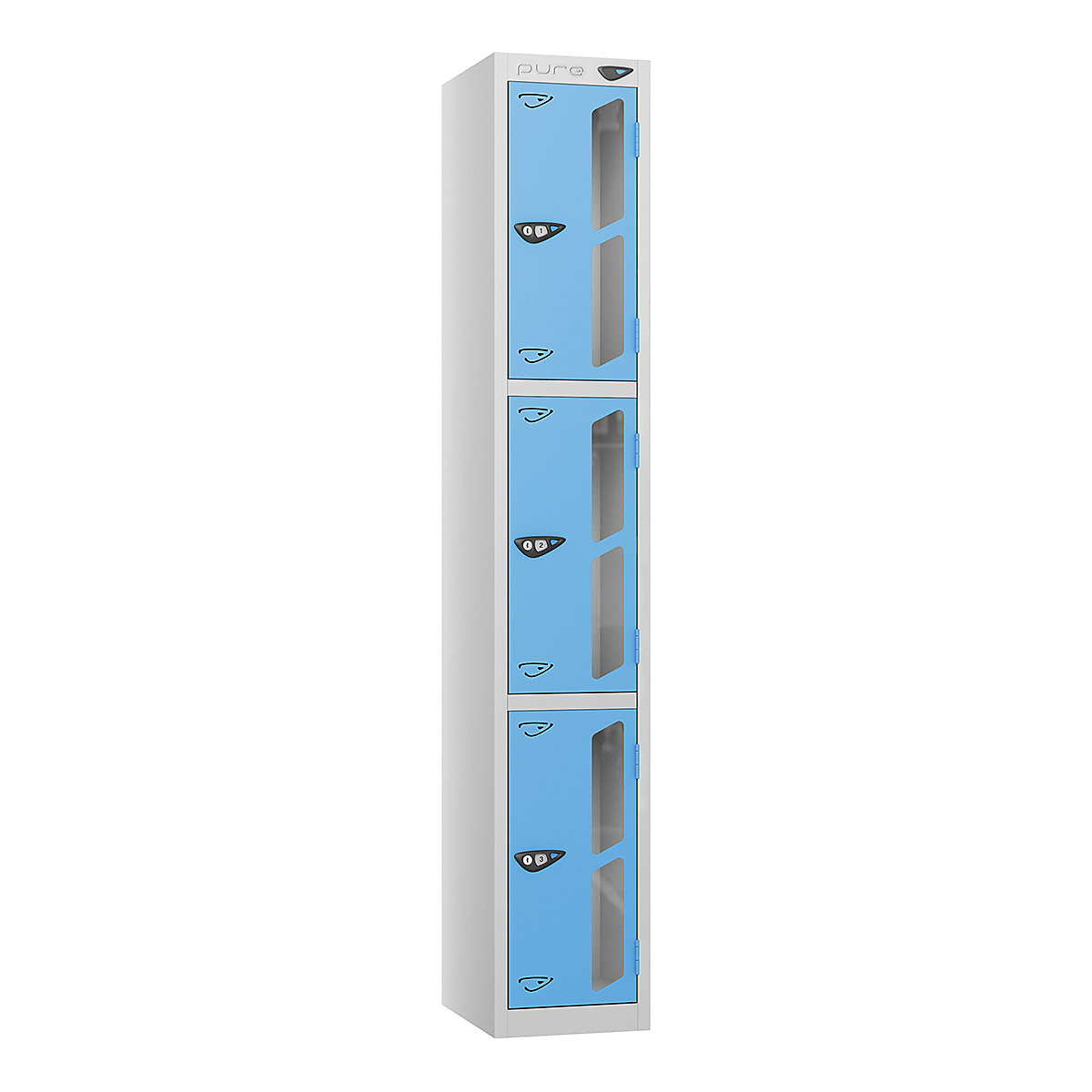 Pure Style Vision Panel Lockers | Pearl Silver Bioshell | Carbon Zero Manufactured