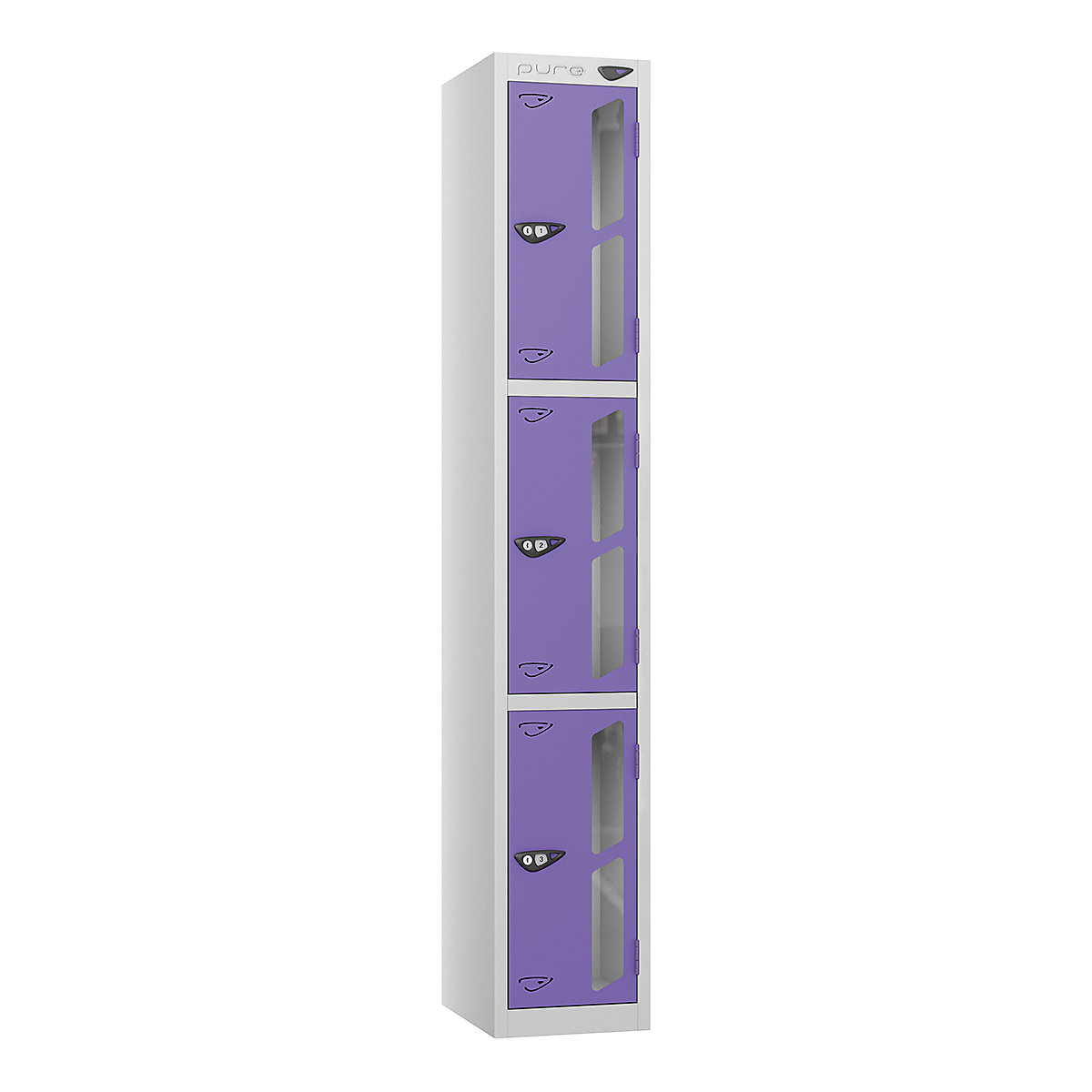 Pure Style Vision Panel Lockers | Pearl Silver Bioshell | Carbon Zero Manufactured