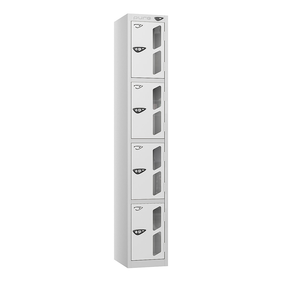 Pure Style Vision Panel Lockers | Pearl Silver Bioshell | Carbon Zero Manufactured
