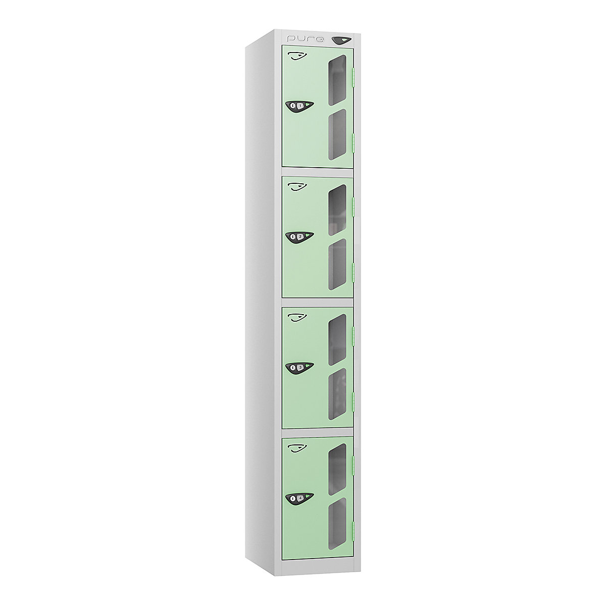 Pure Style Vision Panel Lockers | Pearl Silver Bioshell | Carbon Zero Manufactured