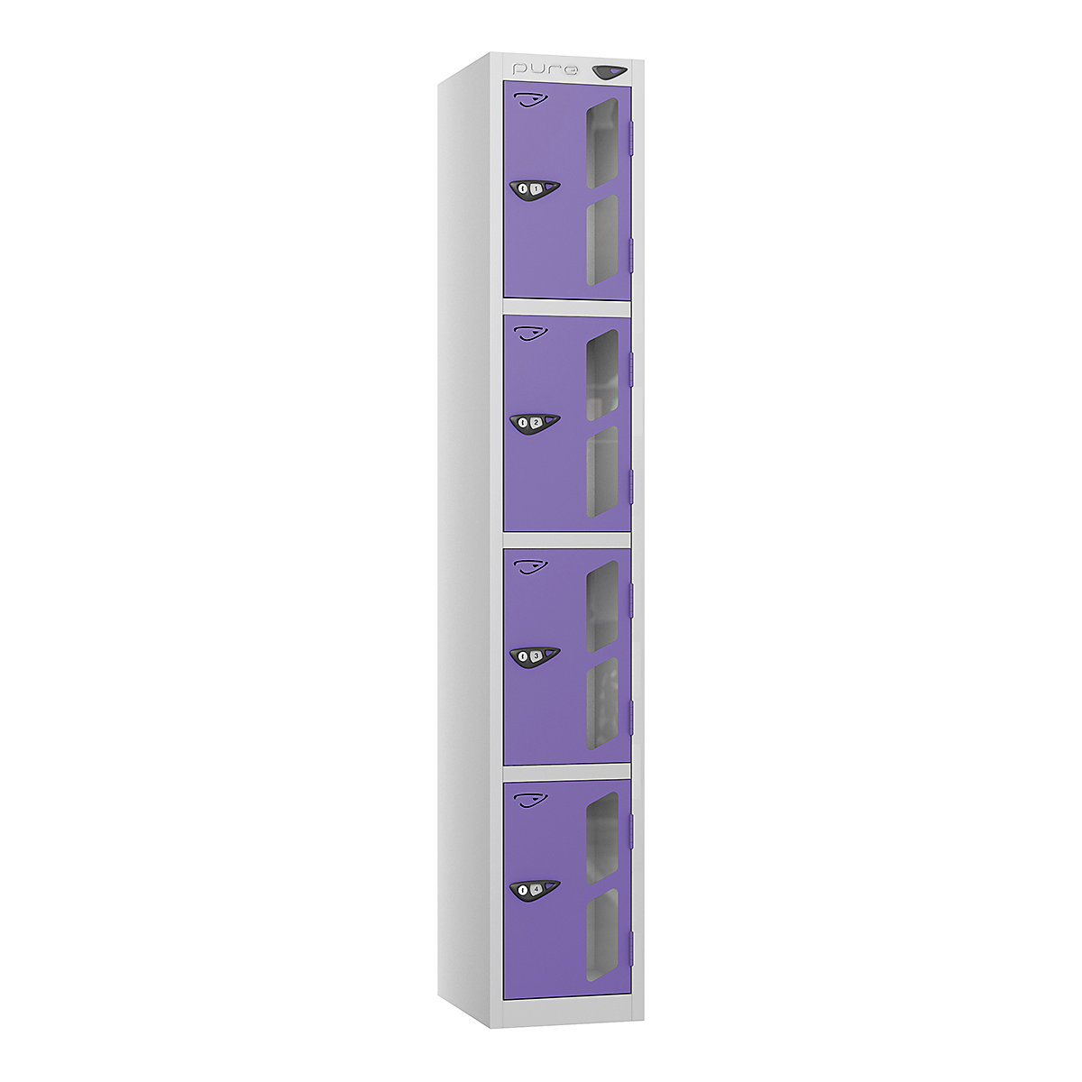 Pure Style Vision Panel Lockers | Pearl Silver Bioshell | Carbon Zero Manufactured