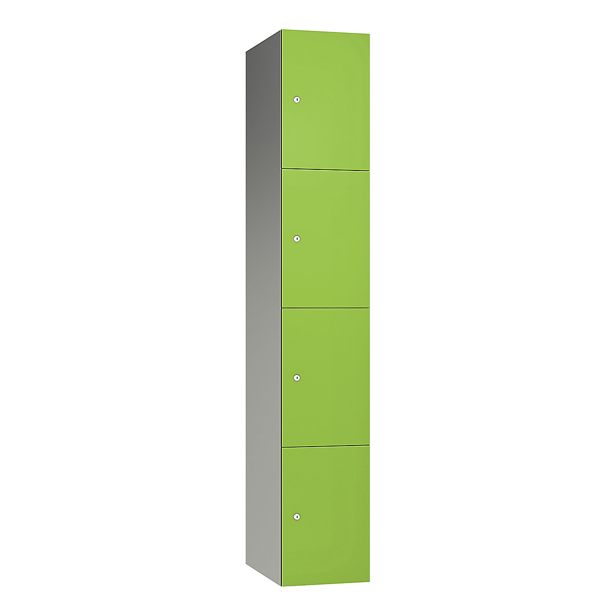 Pure Aluminium Sloping Top Leisure Lockers | Wet Area | SGL Laminate Doors, Pure Aluminium Sloping Top Leisure Lockers | Wet Area | SGL Laminate Doors, Pure Aluminium Leisure Sloping Top Locker | 1950/1800h x 300w x 412d mm | 4 Door | Aluminium Carcass | Lime Green | Digital Combination-4