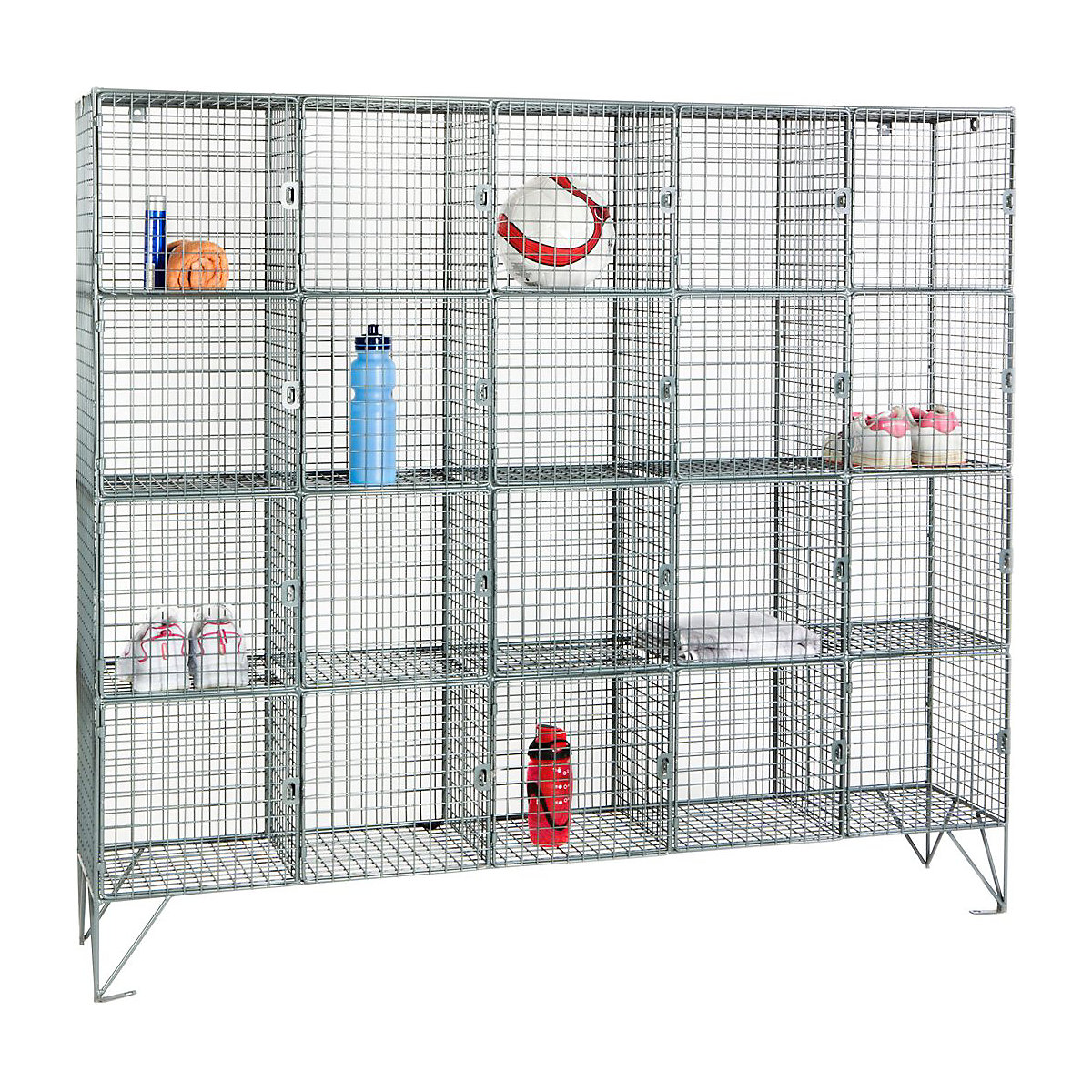 Zinc Wire Mesh Twenty Compartment Lockers