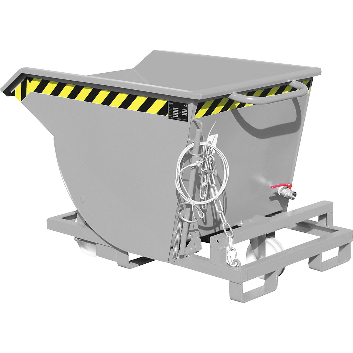 Przechylany pojemnik na wióry, z kółkami z poliamidu – eurokraft pro