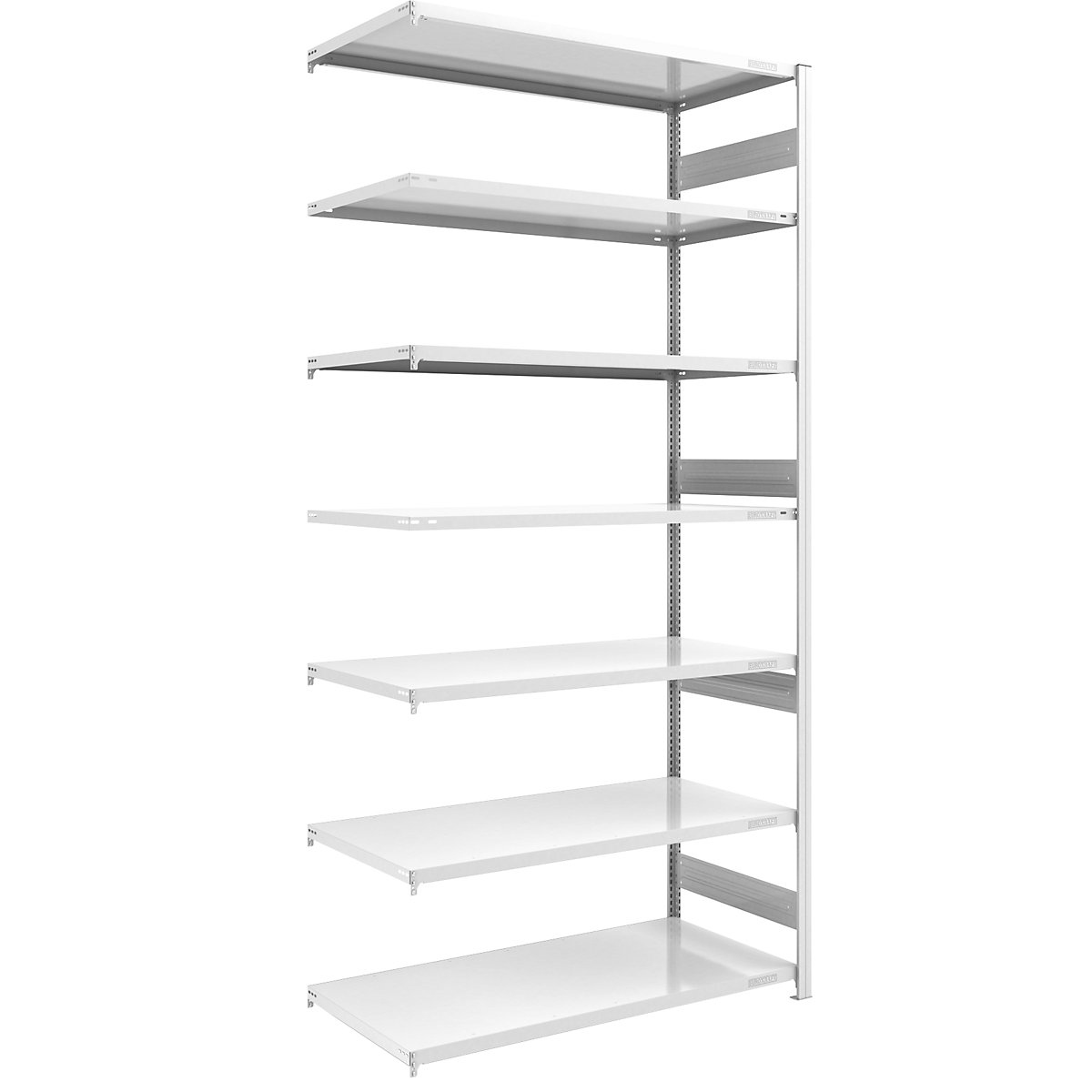 Regał wtykowy do dużych obciążeń, ocynkowany, dwustronny – eurokraft pro, wysokość regału 2000 mm, 5 półek, regał dodatkowy, szer. x głęb. 1300 x 800 mm-80