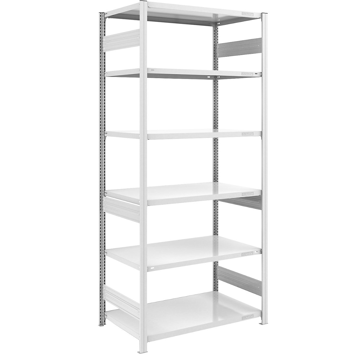 Regał wtykowy do dużych obciążeń, ocynkowany, dwustronny – eurokraft pro, wysokość regału 2000 mm, 5 półek, regał podstawowy, szer. x głęb. 1000 x 800 mm-9