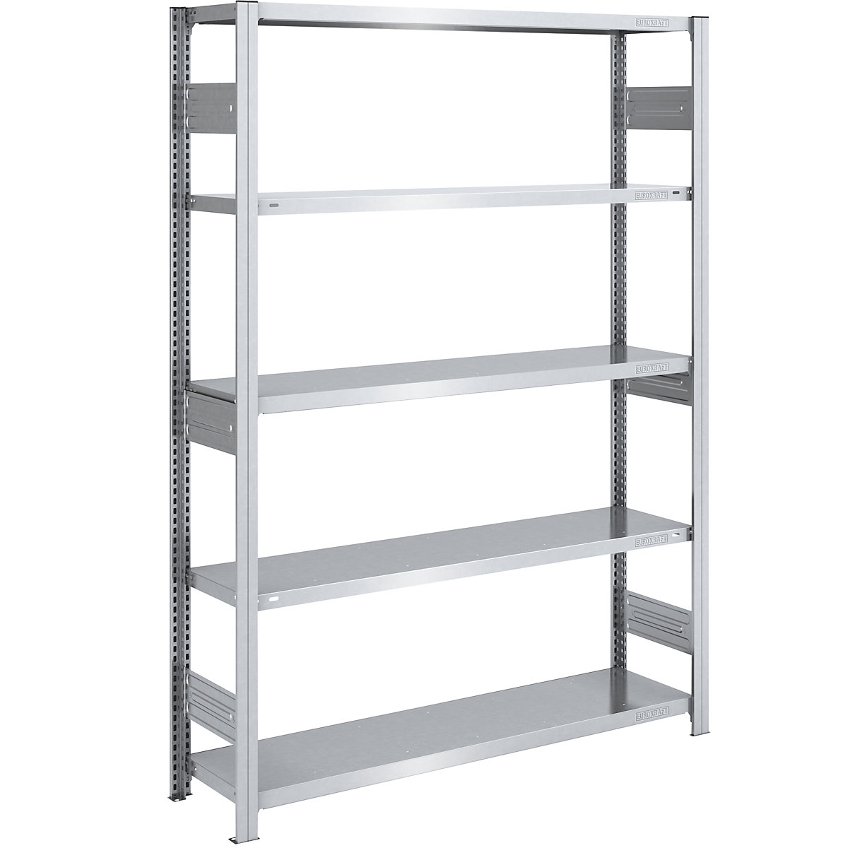 Regał wtykowy do dużych obciążeń, ocynkowany, dwustronny – eurokraft pro, wysokość regału 2000 mm, 5 półek, regał podstawowy, szer. x głęb. 1300 x 400 mm-18