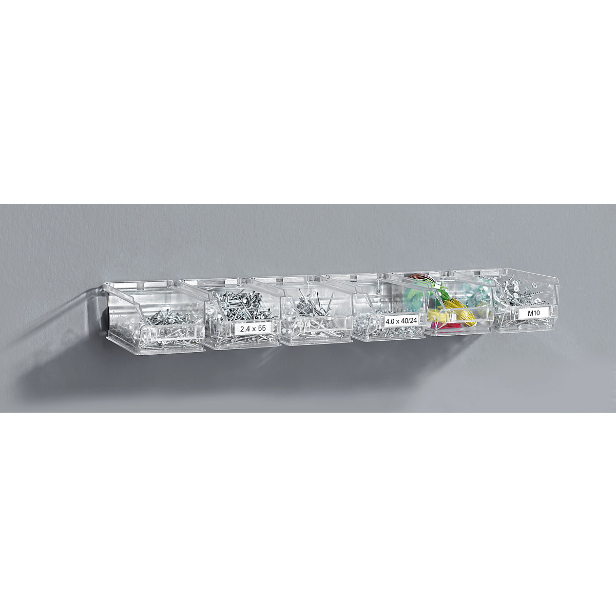 Szyna ścienna z otwartymi pojemnikami magazynowymi – mauser (Zdjęcie produktu 3)-2