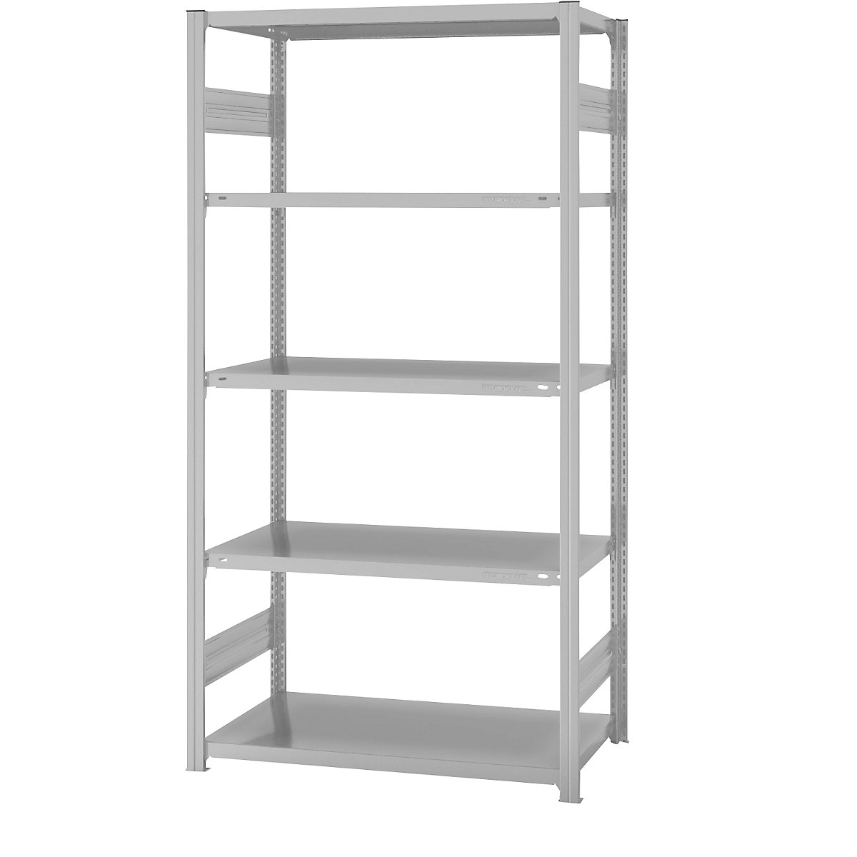 Magazynowy regał wtykowy, RAL 7035, konstrukcja lekka – eurokraft pro, wys. regału 2000 mm, dwustronny, regał podstawowy, szer. x gł. 1000 x 600 mm-52