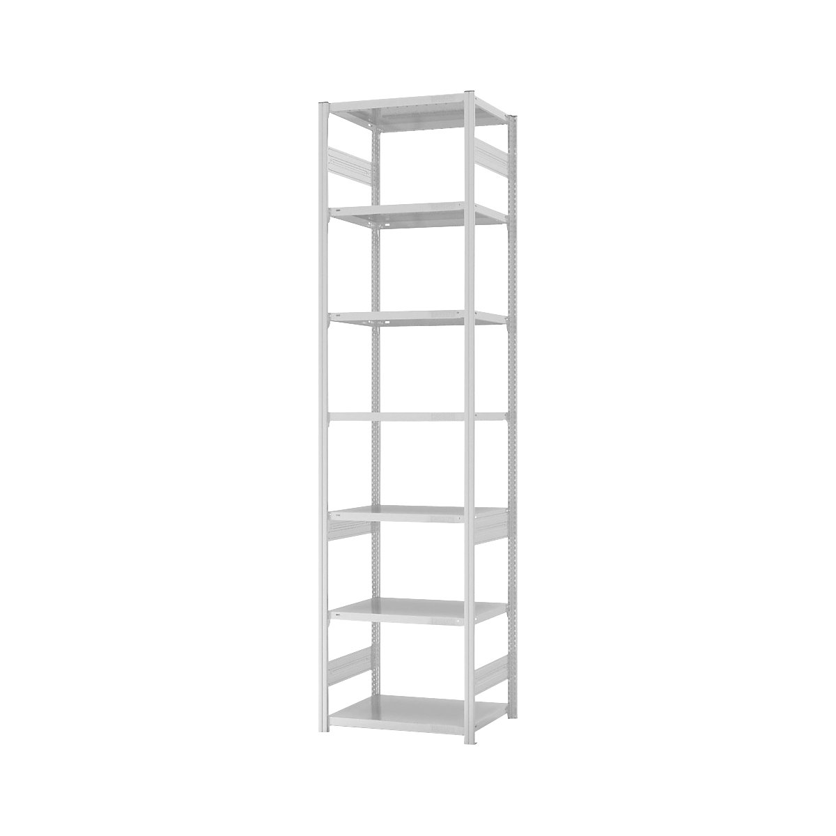 Magazynowy regał wtykowy, RAL 7035, konstrukcja lekka – eurokraft pro, wys. regału 2000 mm, dwustronny, głęb. półki 500 mm, regał podst.-67