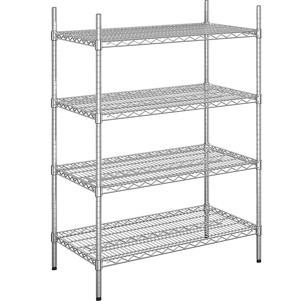 Regał kratowy z drutu stalowego, chromowany