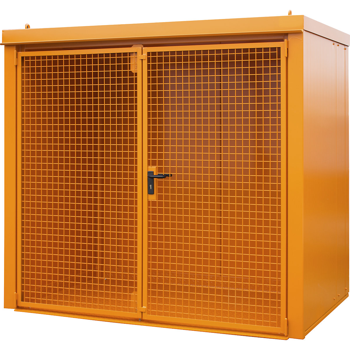 Container per bombole di gas, antincendio – eurokraft pro, per 45 bombole con Ø 230 mm, arancione-5
