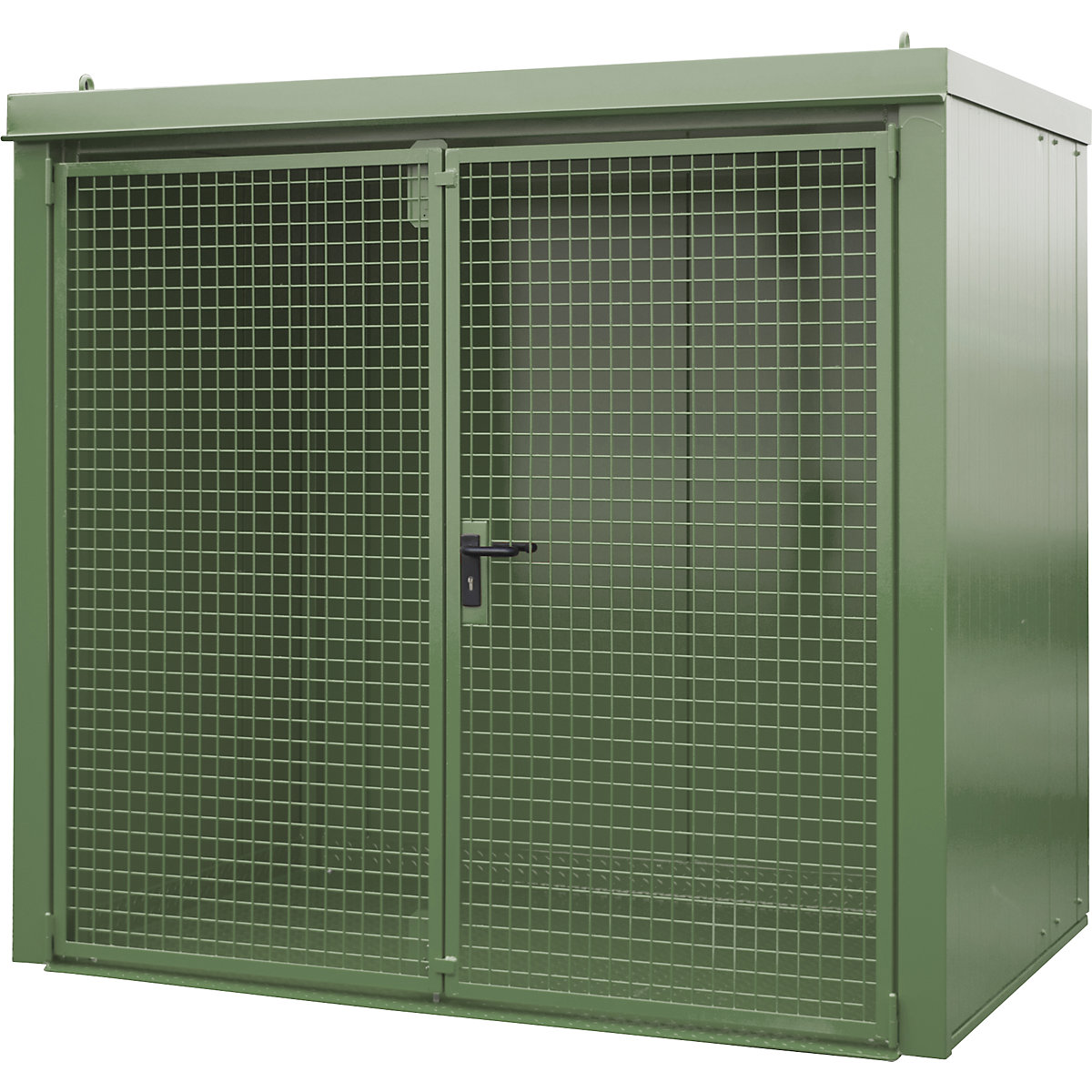 Container per bombole di gas, antincendio – eurokraft pro, per 45 bombole con Ø 230 mm, verde-4