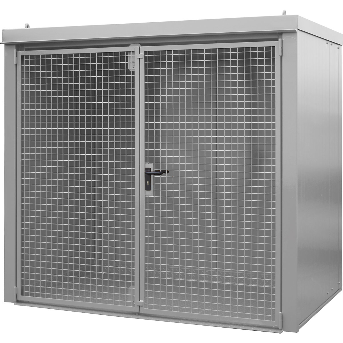 Container per bombole di gas, antincendio – eurokraft pro, per 45 bombole con Ø 230 mm, grigio-2