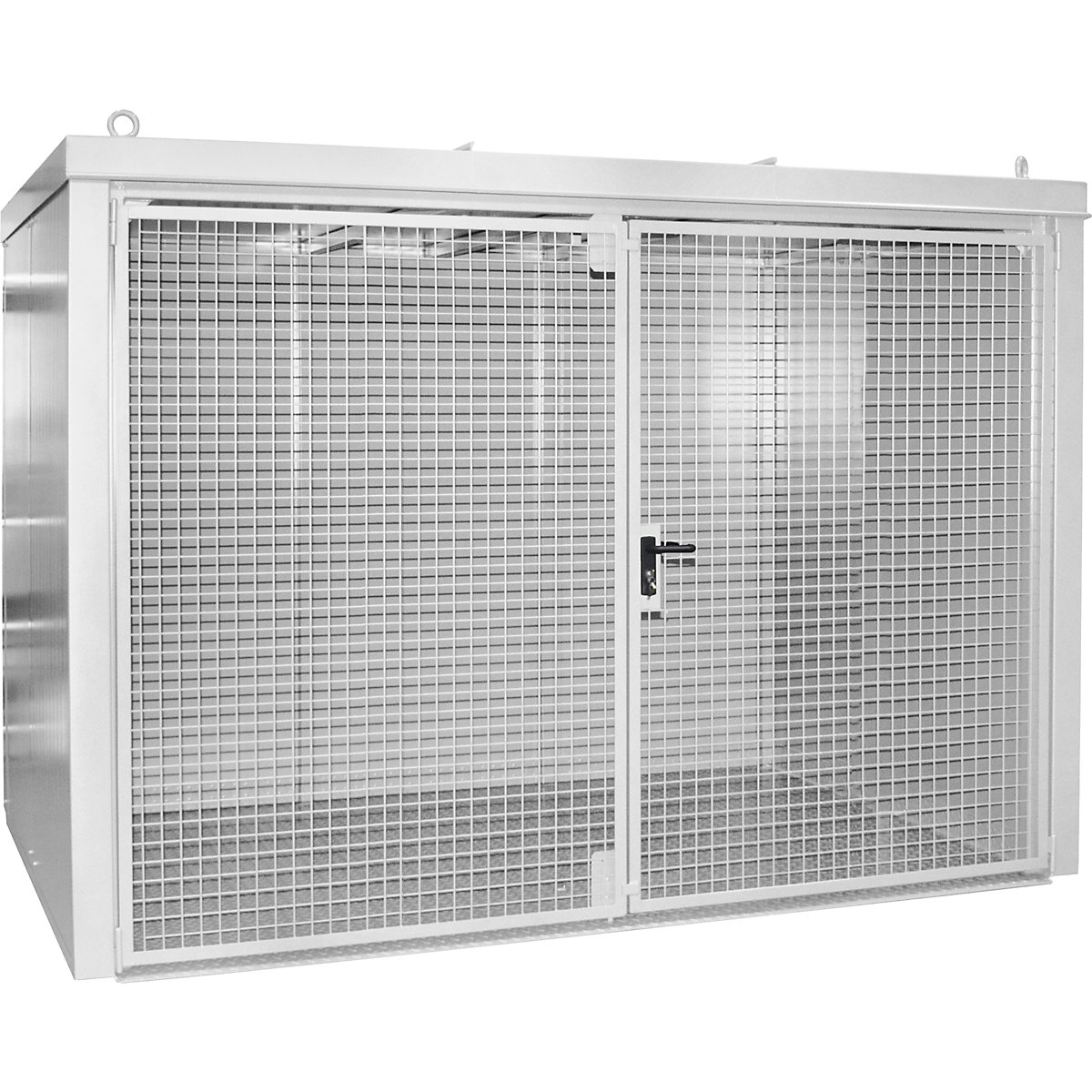 Container per bombole di gas, antincendio – eurokraft pro, per 60 bombole con Ø 230 mm, bianco-5