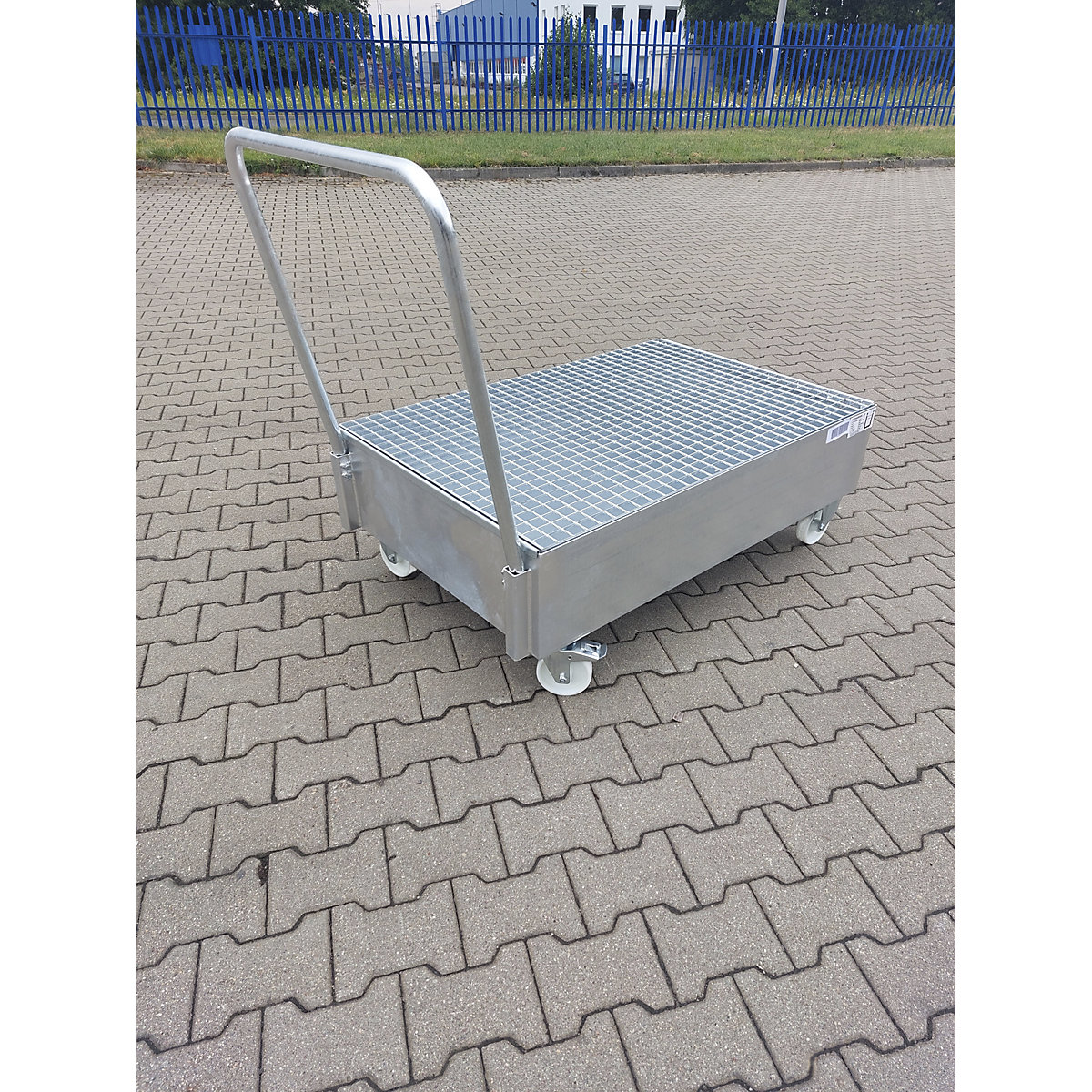 Vasca di raccolta mobile in lamiera d'acciaio – eurokraft basic (Foto prodotto 3)-2