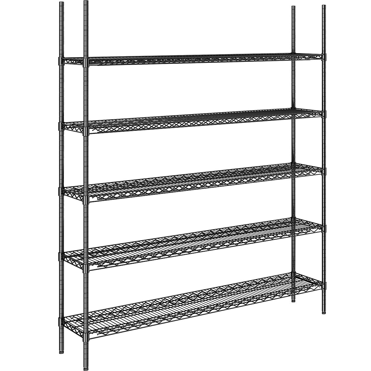 Scaffale a griglia in filo d'acciaio, nero