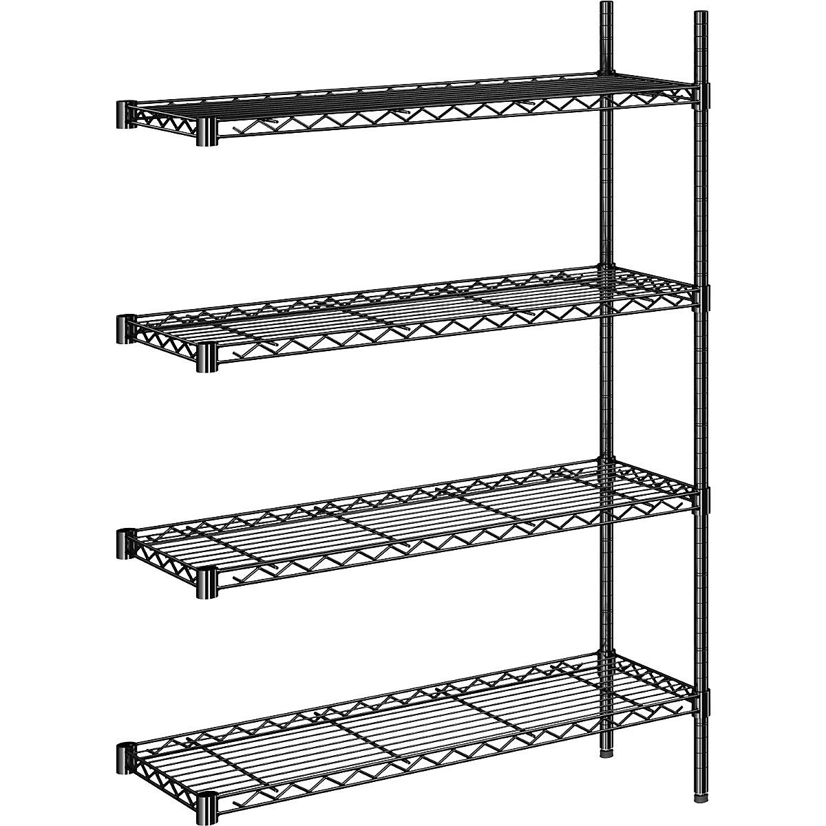 Scaffale a griglia in filo d'acciaio, nero