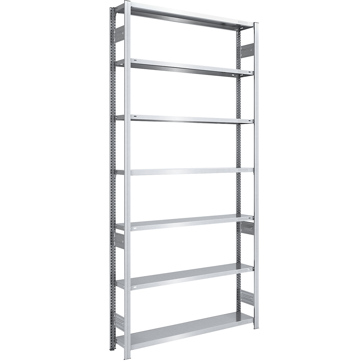 Scaffale a innesto per magazzino, RAL 7035, struttura leggera – eurokraft pro, altezza scaffale 2000 mm, due lati utili, scaffale portante, portata ripiani 175 kg, profondità 300 mm-40