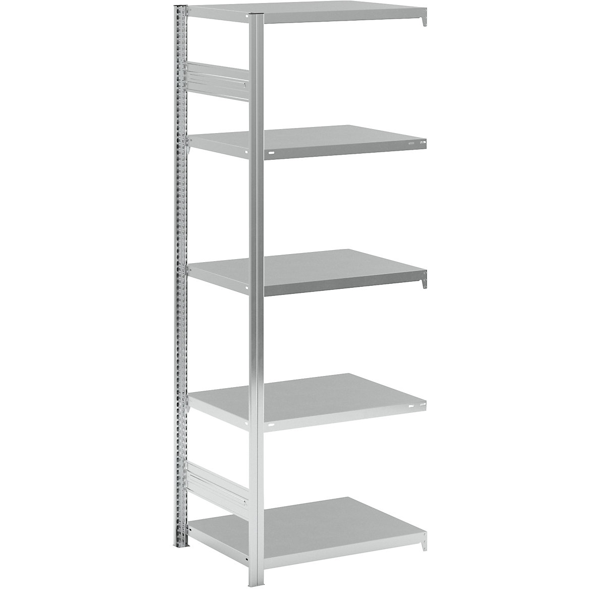 Scaffale a innesto, struttura medio-pesante – eurokraft pro, a doppio lato, alt. x largh. x prof. 2000 x 750 x 600 mm, zincato, scaffale aggiuntivo-75