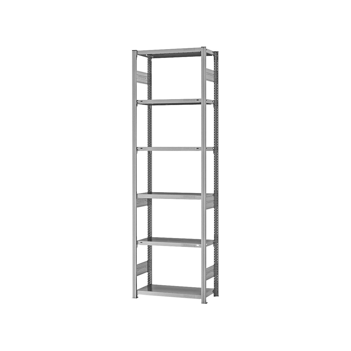 Scaffale a innesto, struttura medio-pesante – eurokraft pro, a doppio lato, alt. x largh. x prof. 2500 x 750 x 300 mm, zincato, scaffale portante-73