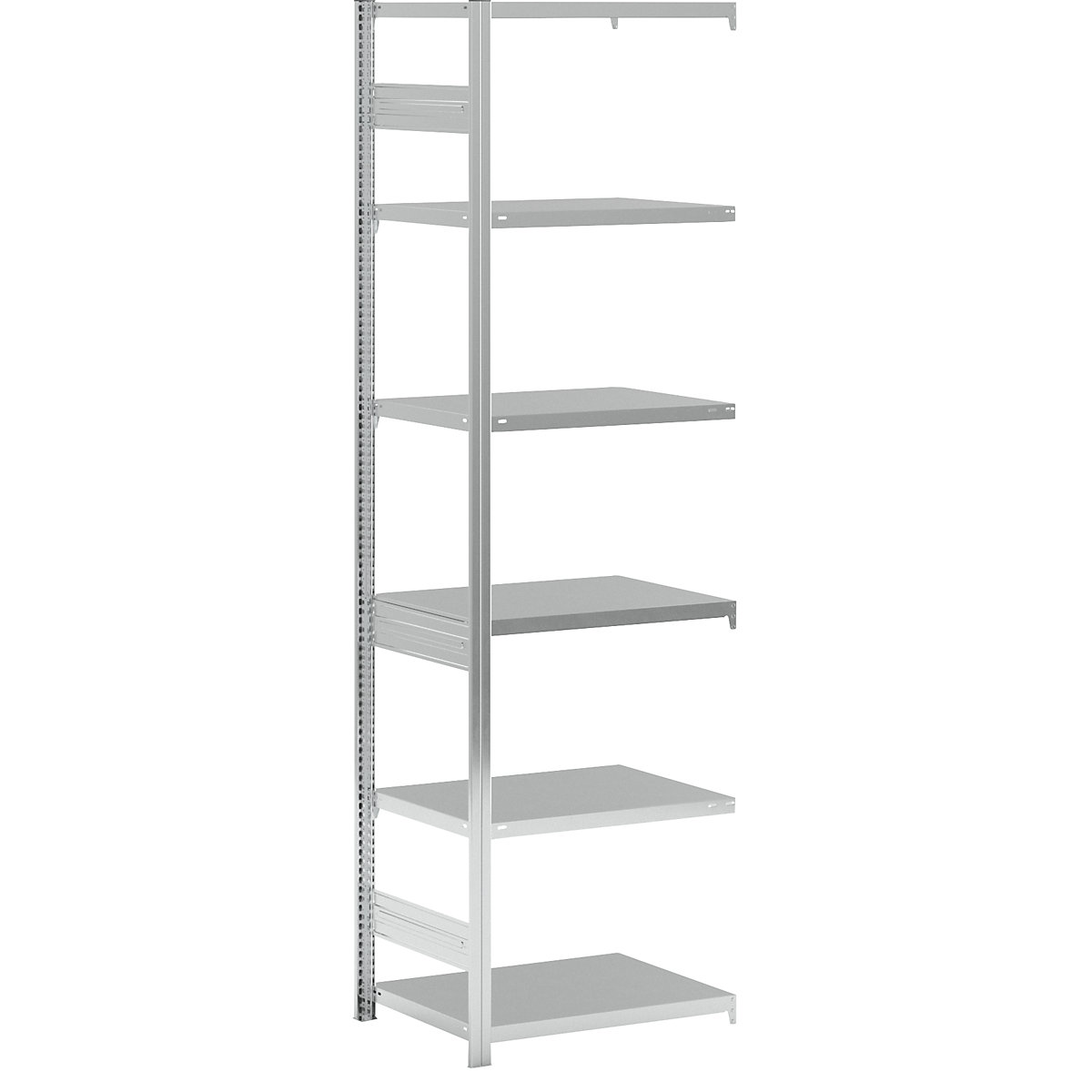 Scaffale a innesto, struttura medio-pesante – eurokraft pro, a doppio lato, alt. x largh. x prof. 2500 x 750 x 600 mm, zincato, scaffale aggiuntivo-13