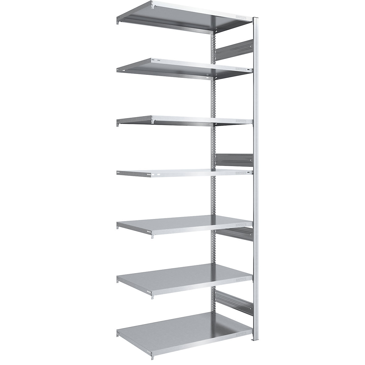 Scaffale a innesto per carichi pesanti – eurokraft pro, a doppio lato, alt. x largh. x prof. 3000 x 1000 x 800 mm, zincato, scaffale aggiuntivo-119