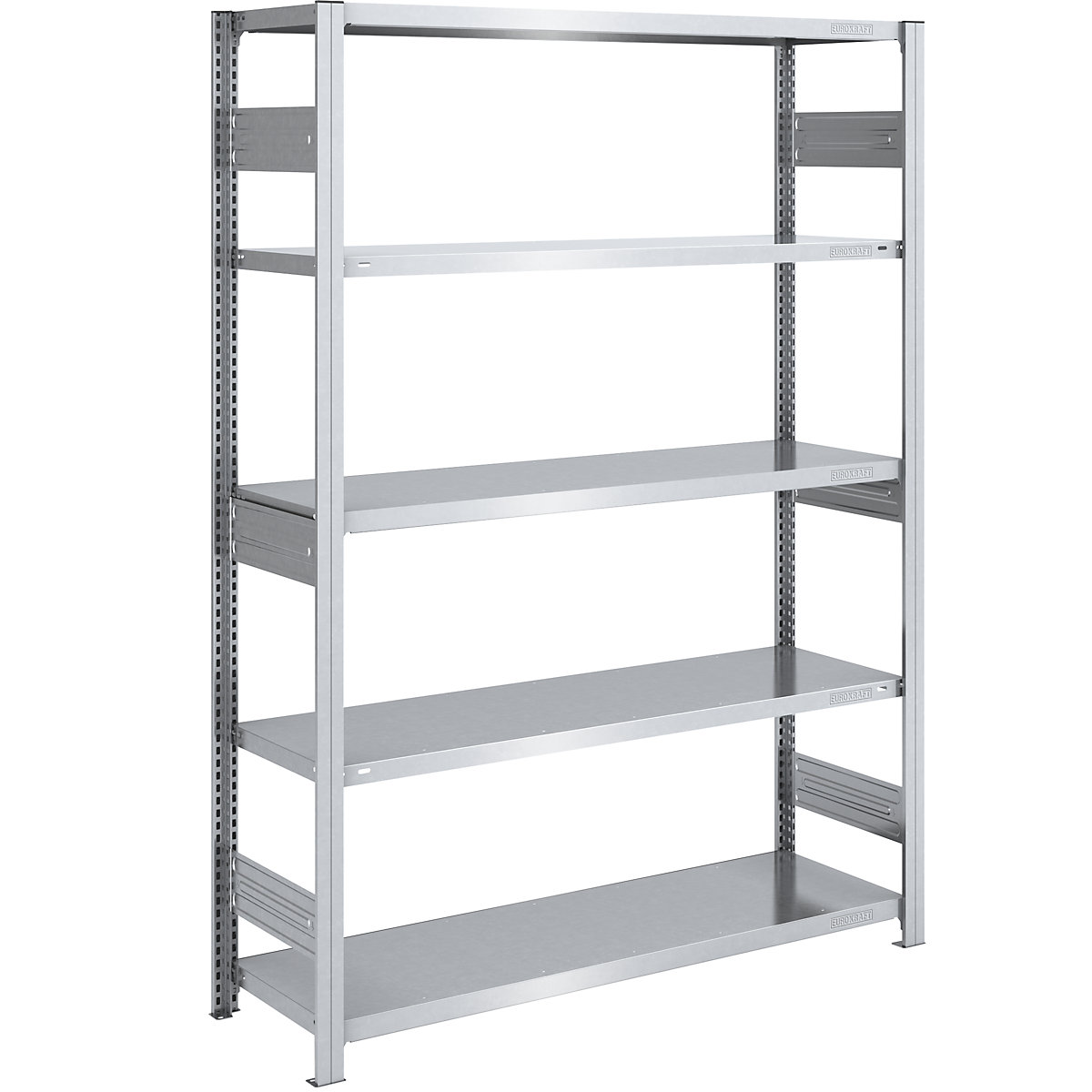 Scaffale a innesto per carichi pesanti – eurokraft pro, a doppio lato, alt. x largh. x prof. 2000 x 1300 x 500 mm, zincato, scaffale base-70