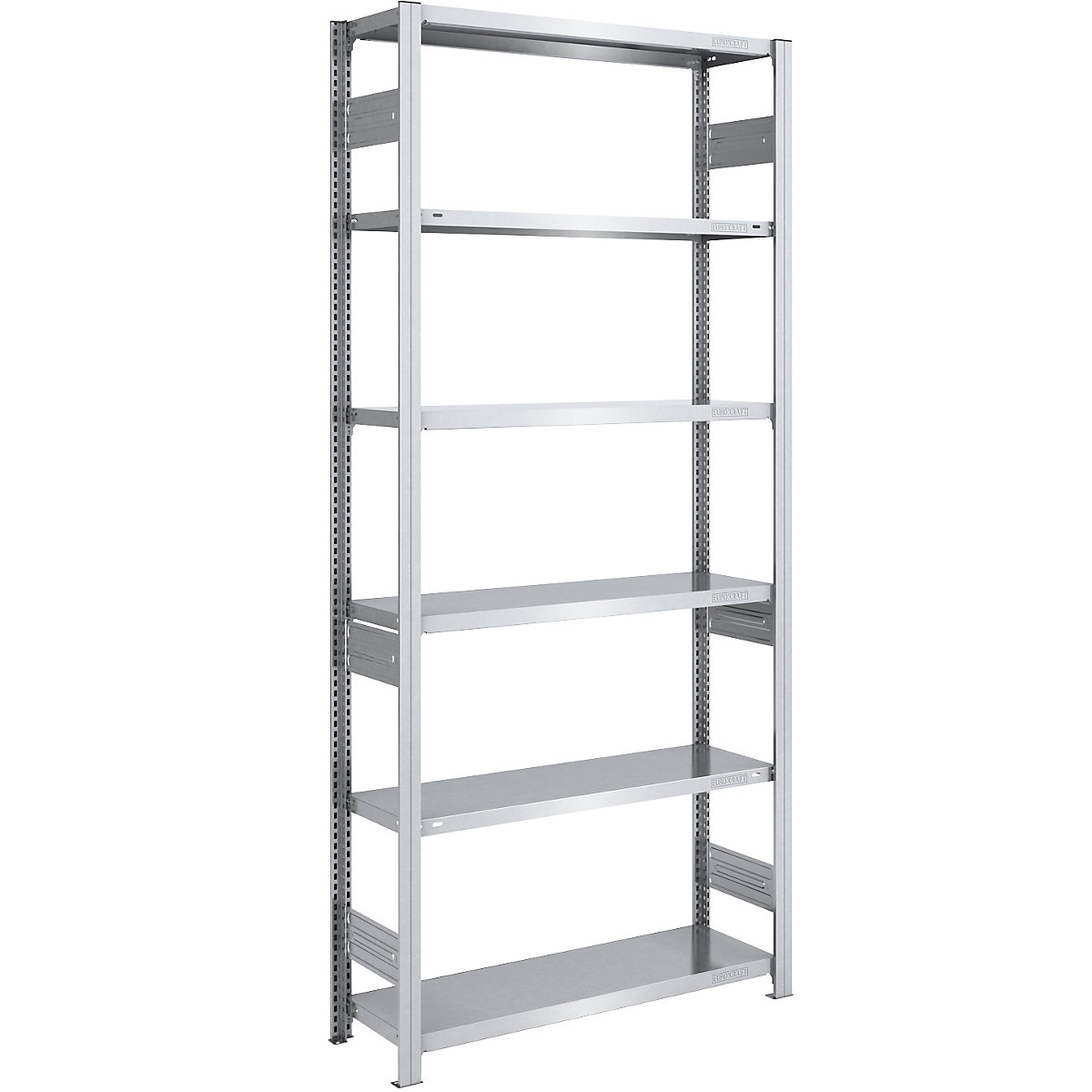 Scaffale a innesto per carichi pesanti – eurokraft pro, a doppio lato, alt. x largh. x prof. 2500 x 1000 x 400 mm, zincato, scaffale base-93