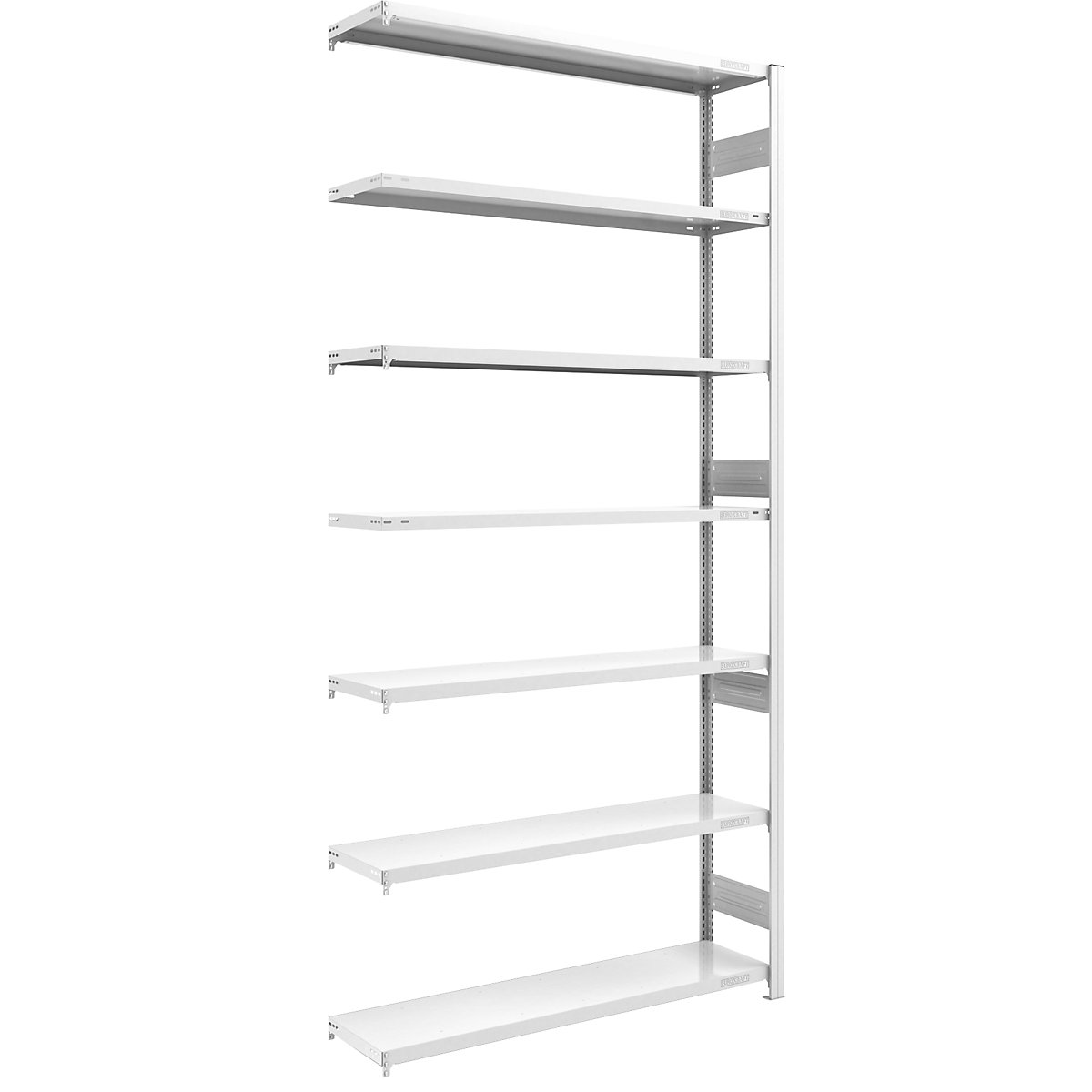Scaffale a innesto per carichi pesanti, zincato, due lati utili – eurokraft pro, altezza scaffali 2000 mm, 5 ripiani, scaffale aggiuntivo, largh. x prof. 1300 x 400 mm-86