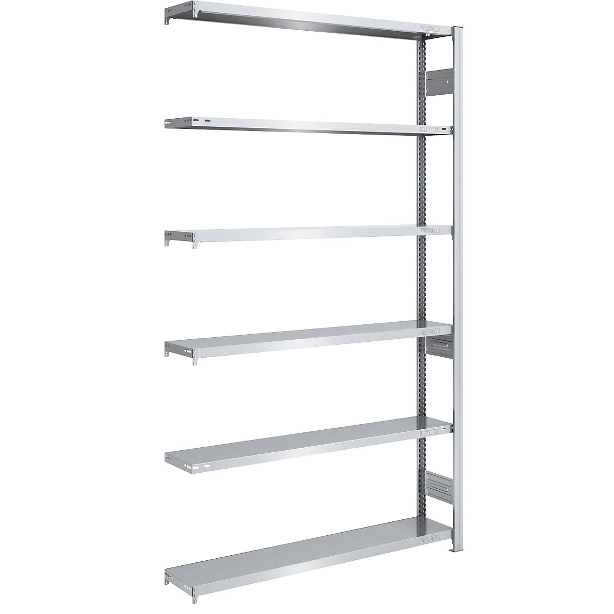 Scaffale a innesto per carichi pesanti, zincato, due lati utili – eurokraft pro, altezza scaffali 2000 mm, 5 ripiani, scaffale aggiuntivo, largh. x prof. 1300 x 300 mm-20