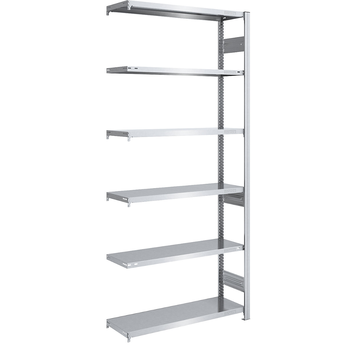 Scaffale a innesto per carichi pesanti, zincato, due lati utili – eurokraft pro, altezza scaffali 2000 mm, 5 ripiani, scaffale aggiuntivo, largh. x prof. 1000 x 400 mm-84